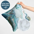 thumbnail image 3 of Americanflat 18"x18" Abstract Marble Design Throw Pillow with Premium Polyester - White and Blue, 3 of 8