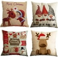 thumbnail image 1 of 4pcs Pillowcases Dwarf Elk Santa Claus Pattern Cotton Linen, 1 of 1
