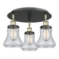 thumbnail image 4 of Innovations Lighting  Bellmont - 3 Light 18" Flush Mount Antique Brass/Clear, 4 of 5