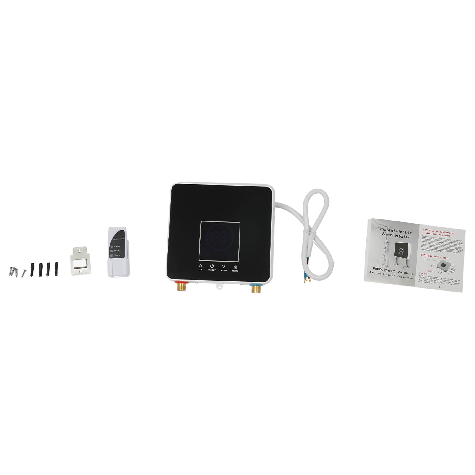 Miumaeov Instant Electric Water Heater Wall Mounted Water Heater with LED Display Touch & Remote Control