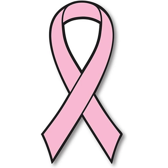 Pink Breast Cancer Awareness Ribbon Car Decal 3.5" x 7"
