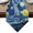 Blue, variant on Blue Starry Night Table Runner Linen Burlap Table Runner 108 Inches Long Abstract Star Sky House Tree Oil Painting Dresser Scarves for Kitchen Island Coffee Dining Room Party Holiday Decor 13"x108"