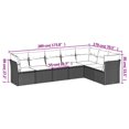thumbnail image 2 of vidaXL Garden Sofa Set Black PE rattan, powder-coated steel, polyester, 2 of 4