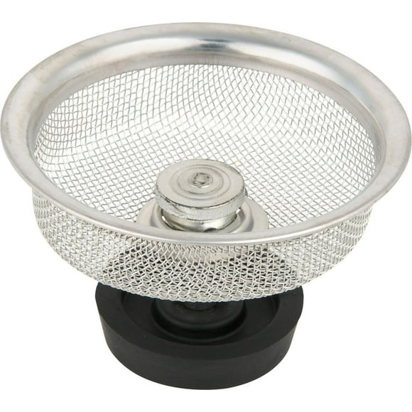 Peerless Mesh Sink Strainer with Stopper in Satin Nickel