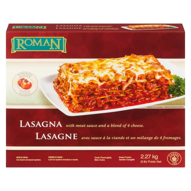 Lasagne Roman avec sauce à la viande et une mélange de quatre fromages 2,27 kg