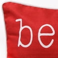 thumbnail image 2 of Jordan Manufacturing 18" x 18" Red Better Not Pout Christmas Square Reversible Decorative Throw Pillow with Welt, 2 of 6