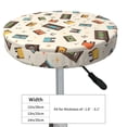 thumbnail image 4 of Round Bar Stool Seat Covers, Retro Vintage Tape Elastic Round Chair Cover Stool Seat Slipcover Bar Stool Cushions Round Pad for 12-14 inch, 4 of 7