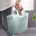 thumbnail image 2 of Puntoco Portable Dirty Clothes Basket Dirty Clothes Storage Basket Large Clothes Rack Laundry Basket Bathroom Hollow Dirty Clothes Basket,12.20x7.68x7.09in, 2 of 6