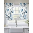 thumbnail image 5 of Blue Flowers Sheer Curtains for Living Room Bedroom, Light-filtering Sheer Curtain, Retro Spring Watercolor Leaves Floral LigRod Pocket Voile Window Treatment Drapes, 52’’Wx54’’L, 2 Panels Set, 5 of 7