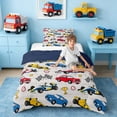 thumbnail image 2 of Erosebridal Race Car Twin Comforter Sets for Boys and Girls, Red Blue Yellow Checkered Flag Bedding Set, 2 Pieces 1 Comforter and 1 Pillowcase, 2 of 6