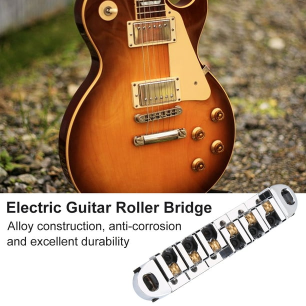 Puente Tune-O-Matic Con Selletas De Rodillos Para Guitarra Les Paul/SG - Espaciado 51.5mm, Postes M8, Color Dorado