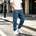 thumbnail image 2 of Boys Stretched Waist Ankle Tapered Sweatpants, Soft Long Work Style Trousers With Side Pockets, Boys Athletic Pants For School Play And Outdoor Daily | Akmoler,Blue 12-13 Years, 2 of 6