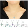 thumbnail image 1 of Jiaroswwei 3 Pce/Set Women Earrings Set Shiny Opal Cute Portable Earrings Necklace Set for Gift, 1 of 8