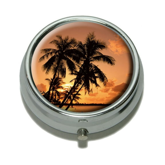 Tropical Island Beach Sunset Sunrise Pill Box