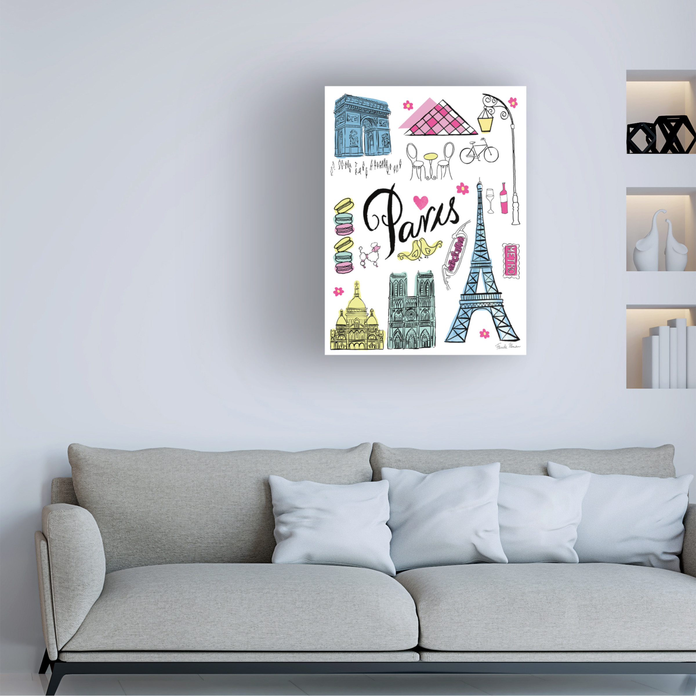 Trademark Fine Art 'Travel Paris White' Canvas Art by Farida Zaman