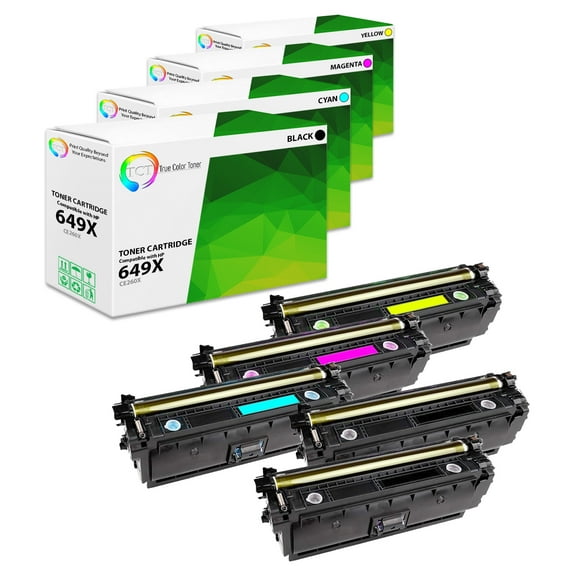 TCT 649X 648A Toner Cartridge 5 Pack - Premium Compatible Replacement for 649X 648A CE260X CE261A CE262A CE263A High Yield