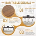 thumbnail image 3 of Ktaxon Mid-Century Modern 82-inches Bar table, Long Pub Table with Curved Metal Frame, Rustic Brown Counter Height Desk for Dining Room, Kitchen, Bar, Brown, 3 of 10