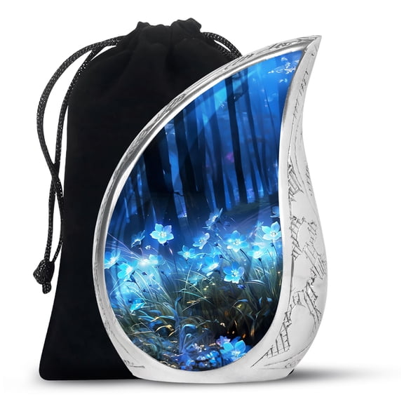 Large Flower Cremation Urns 10 inch, Teardrop Urn, Burial Urns For Adult Human Ashes, Urn For Ashes For Women, Decorative Urn For Human Ashes, Urn For Ashes Adult Male, Cremation Urn For Human Ashes