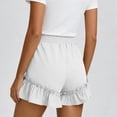 thumbnail image 6 of Plus Size Women's Elastic Waist Solid Color Skorts with Pockets, Shorts for Women, Summer Casual Shorts with Bow-Knot, Lightweight Outdoor Athletic Gym | UKHCCC,White 2XL, 6 of 8