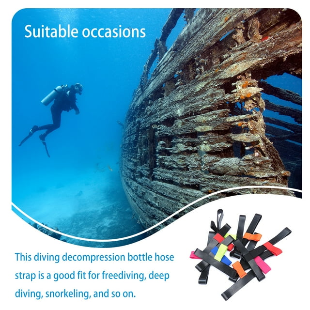 Diving Cylinder Side Mount Elastic Rubber Band Container Fastening Decompression Bottle Hose Fixing Retainer Strap Outdoor Equipment Accessory 6L Blue