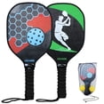 thumbnail image 2 of Rackets  Paddles Set of 2 Wooden  Rackets with Balls and Mesh Storage Bag for Beginners, 2 of 6
