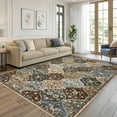thumbnail image 4 of FairOnly 9'x12'Floral Print Area Rug for Bedroom Living Room Non Slip Non Shedding Soft Ultra Thin Rugs, 4 of 8