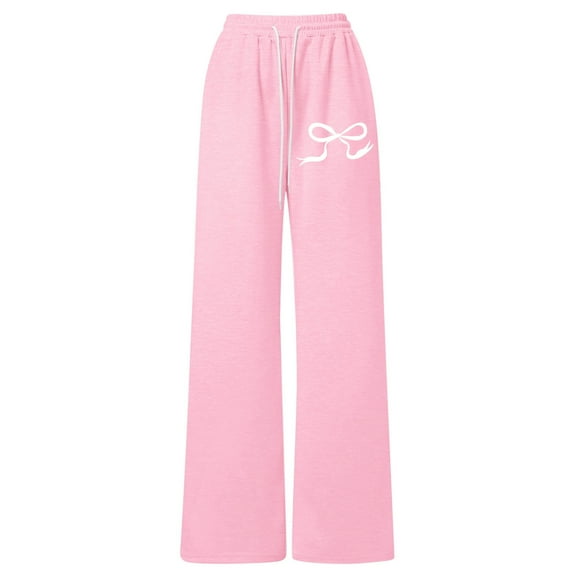SUYIDA Girls Bow Drawstring Pants Lightweight Straight Leg Athletic Casual Comfortable Soft Joggers For Play And Relaxation