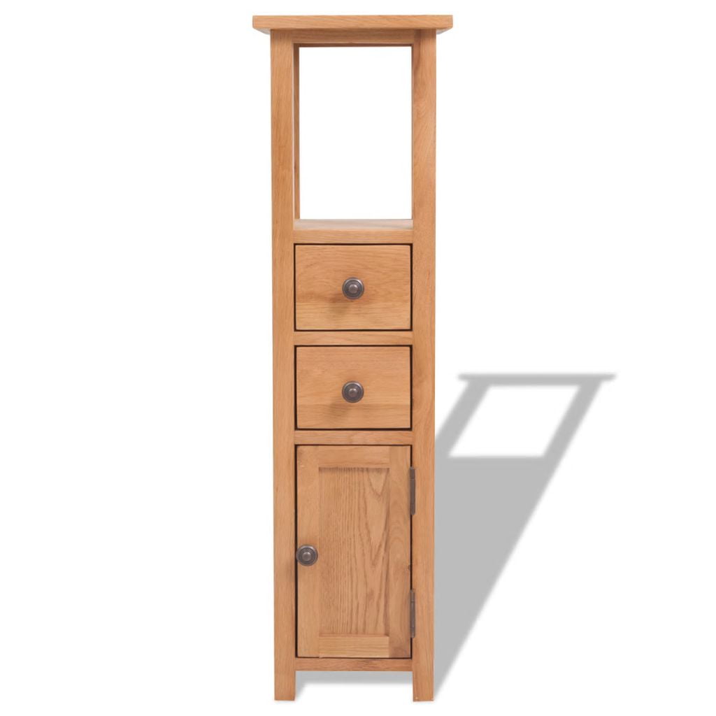 Rustic End Table, Nightstand with 2 Drawer and 1Door, Wood Side Table for Bedroom