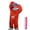 Red, variant on Funny Adult Big Mouth Monster Pajama Costume with Comb and Shoes, Plush Fleece Hooded Jumpsuit, Cozy One Piece Sleepwear for Halloween, Cosplay and Pajama Parties