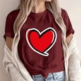 thumbnail image 1 of FcBaudy Hauts pour Femmes, Chemises pour Femmes, Blouses à Manches Courtes Col Rond & Chemises Mode Féminine Imprimé Blouse à Manches Courtes T-Shirt Col Rond Blouse en Dacron pour Femmes, 1 of 4