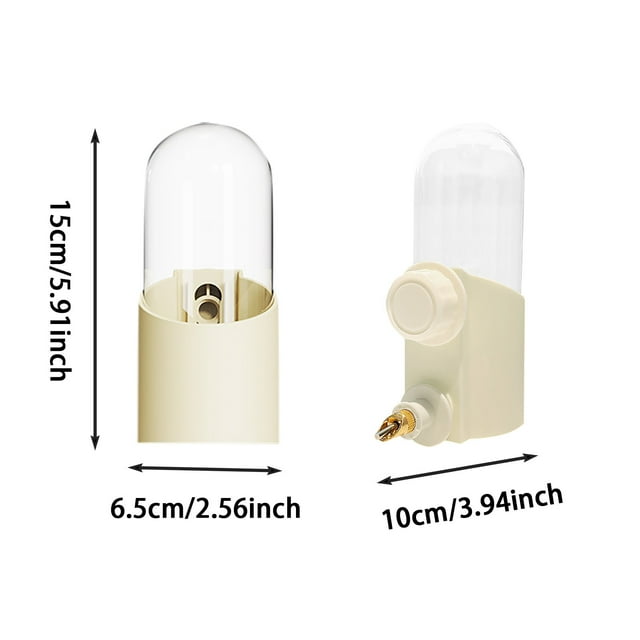 Automatic Bird Water Dispenser 250ml 3 Water Options (Pin/Copper/Bottle) Secure Hook & Hygienic Design For Cages & Small