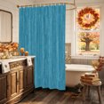 thumbnail image 5 of Lake Blue Shower Curtain, Waterproof Shower Curtains for Bathroom, Modern Simple Solid Color Linen Texture Washable Fabric Bathtub Curtain Set Bath Decor with 12 Hooks 72"x78", 5 of 8