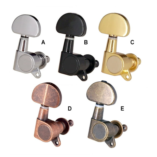 6 Pcs Piquets d'Accord de Guitare Composant Instrument de Musique Professionnel Ajustement Poignée Bouton Piquet d'Accord Scellé pour Remplacement Couleur Bronze