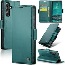 Dteck for Samsung Galaxy S23 FE Case, [RFID Blocking] Magnetic Closure PU Leather Wallet Flip Case with Card Holder Kickstand Shockproof Phone Cover for Samsung Galaxy S23 FE 5G,Green
