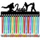 thumbnail image 1 of Soporte metálico para medallas deportivas, exhibidor de premios de competición de carreras con temática de judo, ganchos de hierro negro para montaje en pared, 1 of 9
