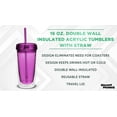 thumbnail image 3 of Double Wall Acrylic Tumblers 16 oz. Set of 10, Bulk Pack - BPA Free, Perfect for Iced Coffee, Soda, Other Hot & Cold Beverages - Purple, 3 of 5