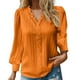 thumbnail image 1 of Blusa de encaje con cuello en V para mujer - Color liso, manga corta, poliéster, camisa elegante y casual para el trabajo o una cita, 1 of 5