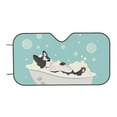 thumbnail image 7 of Picia French Bulldog Taking a Bath Curved Windshield Sunshade Accordion Folding Style Auto Shade for Car Truck SUV Van Blocks UV Ray Sun Visor Protector -Small, 7 of 7