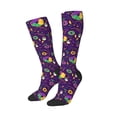 thumbnail image 2 of Fotbe Mardi Gras and Donuts print Women's Men's Novelty Crew Socks Cotton Socks Knee High Socks for Walking,Running,Nurses,Pregnancy, 2 of 9