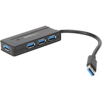 StarTech 4 Port USB 3.0 Hub SuperSpeed 5Gbps w/ Fast Charge Portable USB 3.1 Gen 1 Type-A Laptop/Desktop Hub - USB Bus/Self Powered (ST4300MINI) - Hub - 4 x SuperSpeed USB 3.0