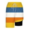 thumbnail image 5 of RongHuan Swimming Trunks for Men Color Block Swimwear with Liner 2 in 1 Summer Bathing Suits Comfy Beach Shorts with Pockets Yellow S, 5 of 7