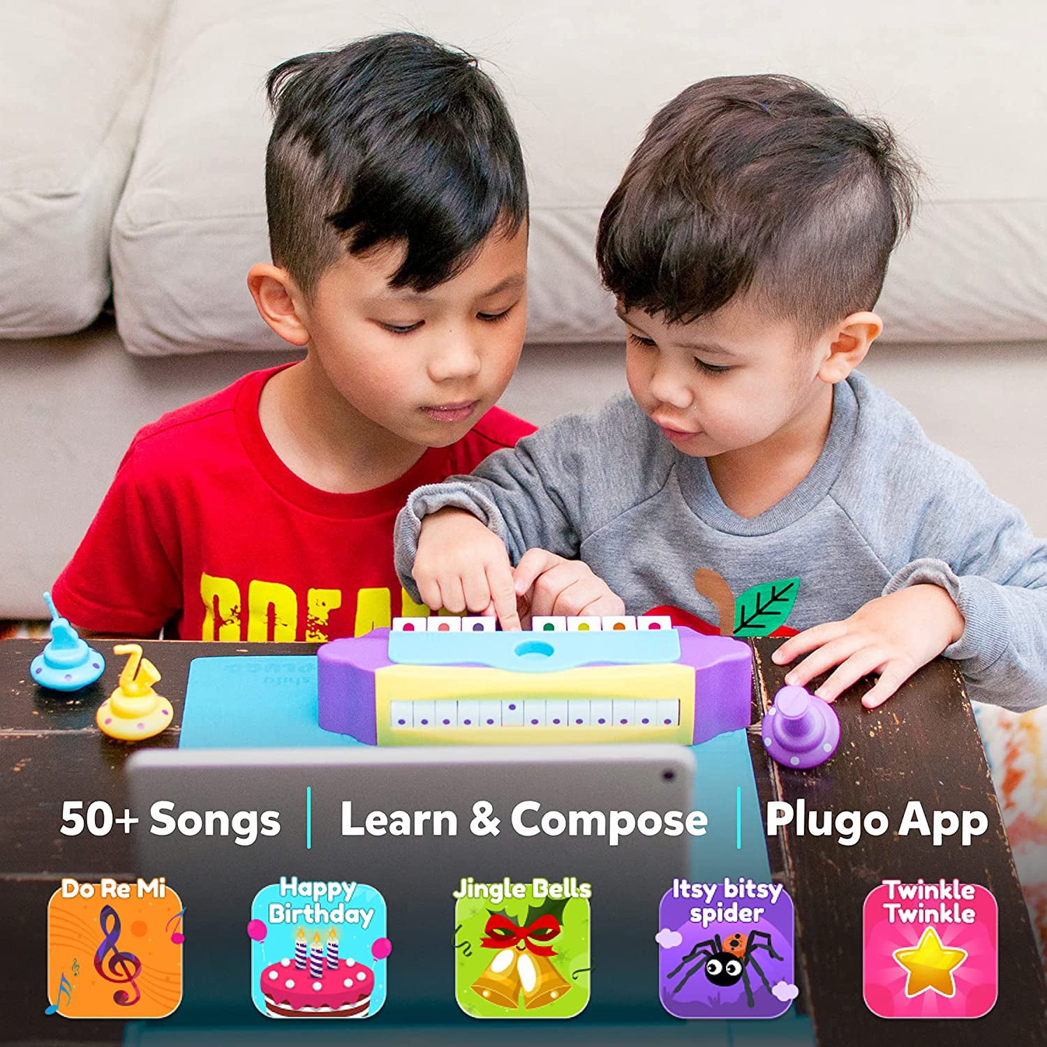 Shifu Plugo Tunes Piano Learning Kit Musical STEAM Toy for Ages 5-10 for iOS / Android Devices Educational Music Instruments Gift for Boys & Girls