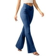 thumbnail image 1 of Leggings acampanados de cintura alta para mujer: pantalones elásticos de yoga con bolsillos y efecto reafirmante, 1 of 5