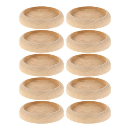 HONITANO 10Pcs Unfinished Wood Coasters Paintable Round Shape For Product Display Home Use