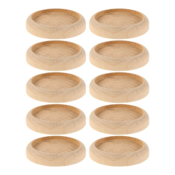 HONITANO 10Pcs Unfinished Wood Coasters Paintable Round Shape For Product Display Home Use
