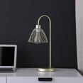 thumbnail image 3 of 20.5" In Industrial Farm Pendant Cage Satin Matte Gold Metal Table Lamp, 3 of 4