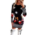 thumbnail image 3 of Skksst Christmas Womens Long Sleeve Xmas Fancy Costume Party Mini Dress, 3 of 4