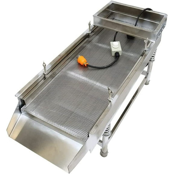 EQCOTWEA Straight Linear Vibrating Sifter Screen Sieve Screen Shaker Stainless Steel 5mm Screen