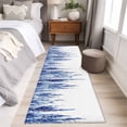 thumbnail image 4 of Runner Rug 2 x 6 Ft, Navy Blue Washable Non-Slip Floor Mat for Kitchen Hallway/Entryway, Summer Botanical Leaves Watercolor Long Kitchen Runner Area Rugs for Living Room, Low-Profile, 4 of 8