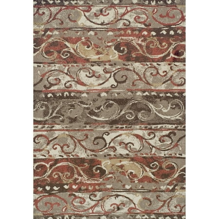 Addison Stripe - Addison Rugs Addison Blair Striped Scroll Spice/Taupe/Brown Area Rug